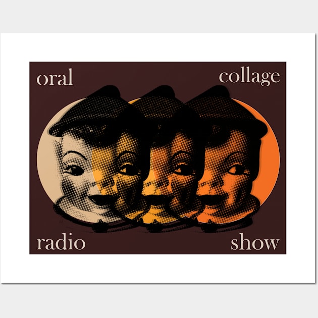 Orange Elf Heads  - White | Oral Collage Radio Show Wall Art by Oral Collage Radio Show